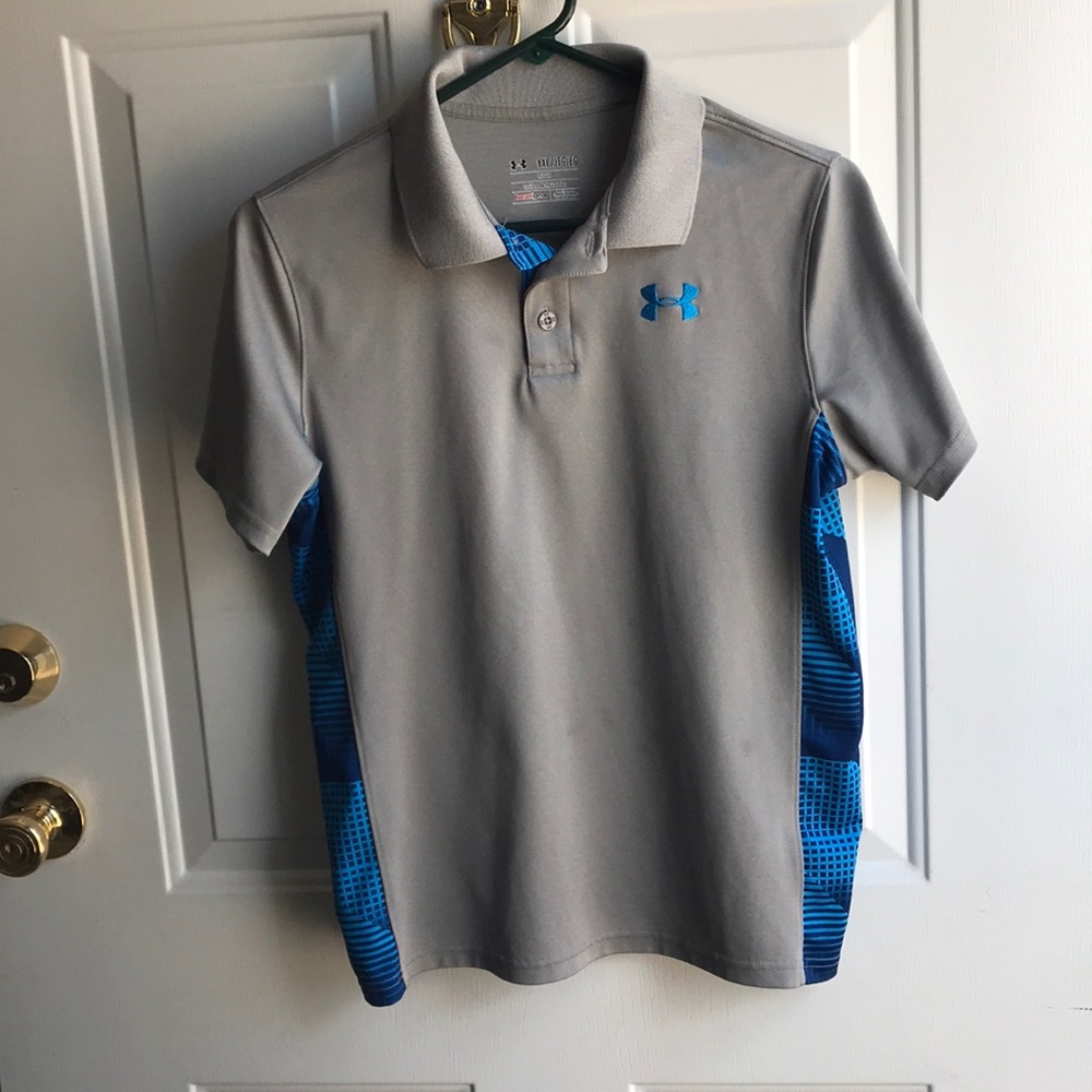 Boys Under Armour loose fit collared shirt, grey